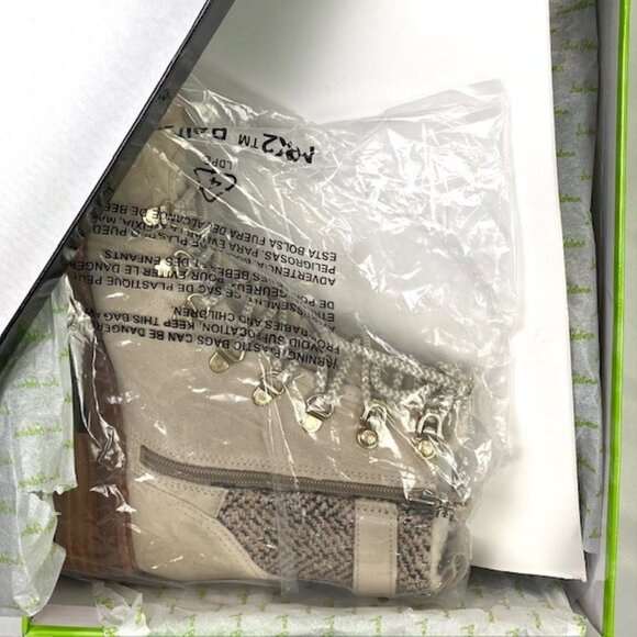 New Sam Edelman Tenlee Ivory/Oatmeal Suede Leather Lace-Up Lug Sole Hiker Boot 7 - Picture 13 of 13